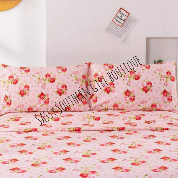 🆕⭐ Country pink rose Sheet set - Picture 4 of 15